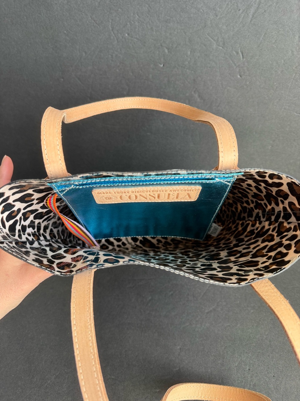 Consuela Everyday Tote Bag Cheetah Leopard Print Purse EUC - Picture 11 of 12